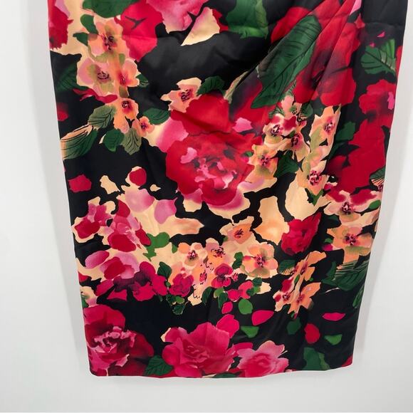 Talbots Sheath Dress Size 12 Floral Satin Watercolor Sleeveless - Picture 2 of 11